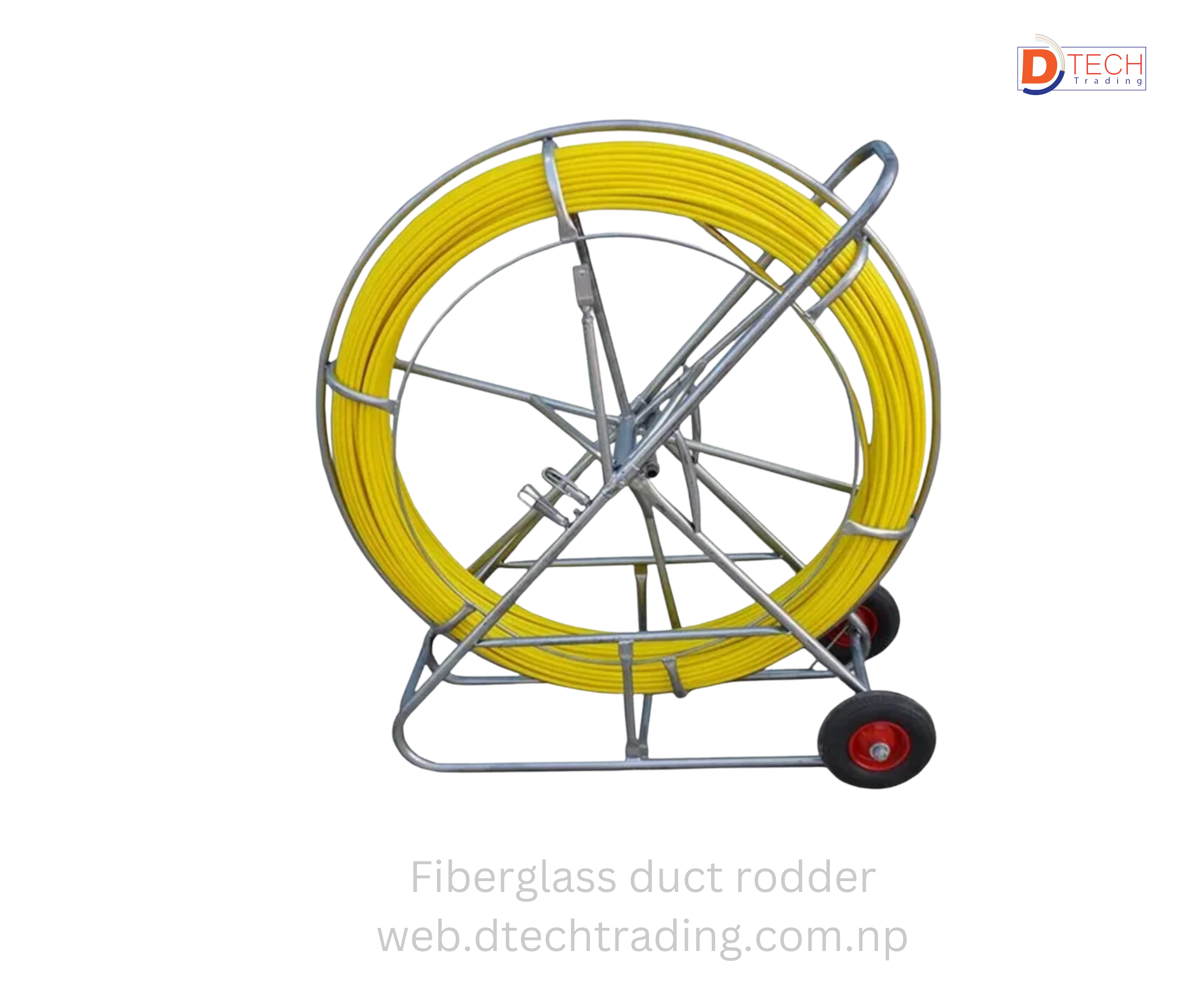 Fiberglass duct rodder  11mm 300m with wheels 289